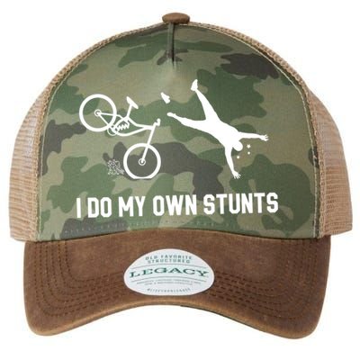 I Do My Own Stunts Mountain Bike Funny Mtb Gift Legacy Tie Dye Trucker Hat