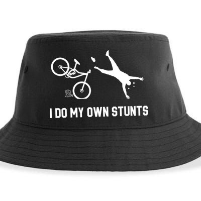 I Do My Own Stunts Mountain Bike Funny Mtb Gift Sustainable Bucket Hat