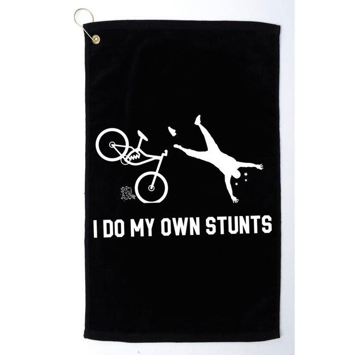 I Do My Own Stunts Mountain Bike Funny Mtb Gift Golf Towel