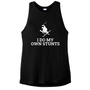 I Do My Own Stunts Ski Gift Ladies PosiCharge Tri-Blend Wicking Tank