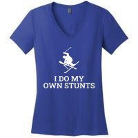 I Do My Own Stunts Ski Gift Women's V-Neck T-Shirt