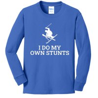 I Do My Own Stunts Ski Gift Kids Long Sleeve Shirt