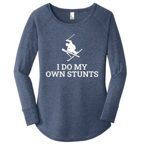 I Do My Own Stunts Ski Gift Women's Perfect Tri Tunic Long Sleeve Shirt