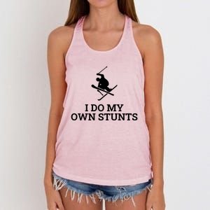 I Do My Own Stunts Ski Gift Women's Knotted Racerback Tank