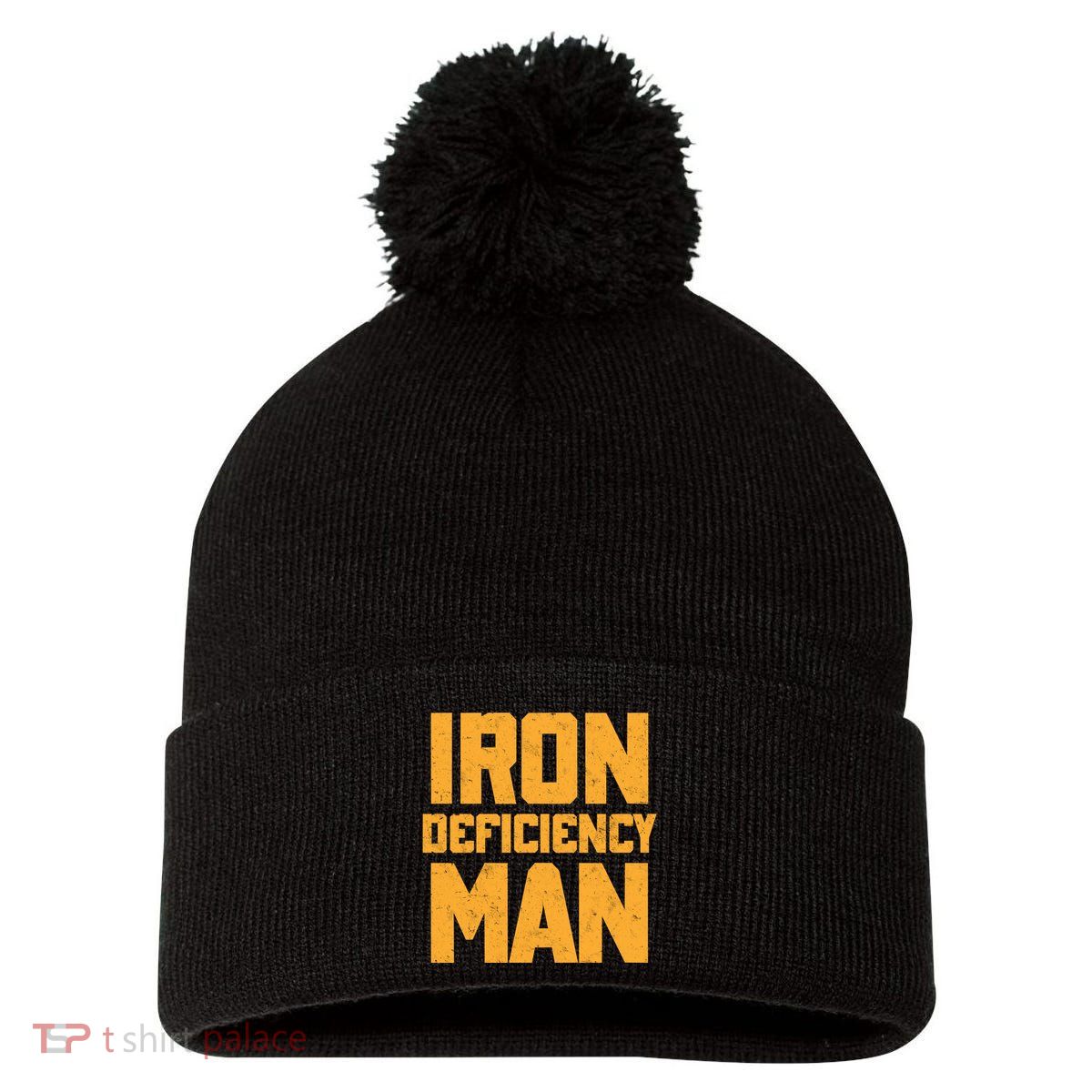 Iron Deficiency Man Pom Pom 12in Knit Beanie