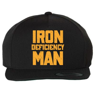 Iron Deficiency Man Wool Snapback Cap