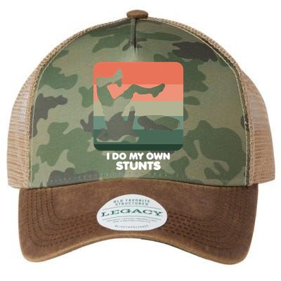 I Do My Own Stunts Funny Skateboard Legacy Tie Dye Trucker Hat