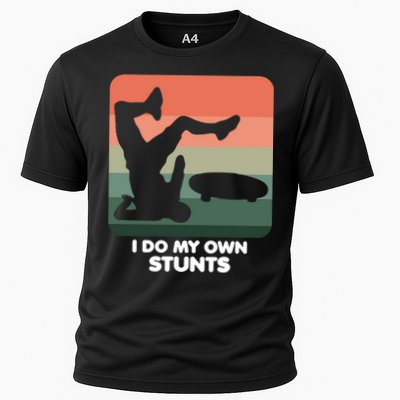 I Do My Own Stunts Funny Skateboard Performance Shirt