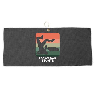 I Do My Own Stunts Funny Skateboard Large Microfiber Waffle Golf Towel