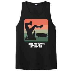 I Do My Own Stunts Funny Skateboard PosiCharge Competitor Tank