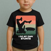 I Do My Own Stunts Funny Skateboard Toddler T-Shirt