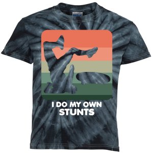 I Do My Own Stunts Funny Skateboard Kids Tie-Dye T-Shirt