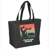 I Do My Own Stunts Funny Skateboard Zip Tote Bag
