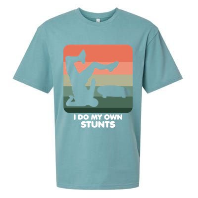 I Do My Own Stunts Funny Skateboard Sueded Cloud Jersey T-Shirt
