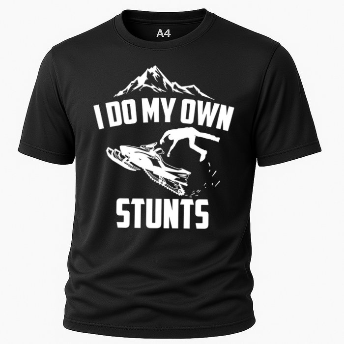 I Do My Own Stunts Snowmobile Cool Gift Cooling Performance Crew T-Shirt