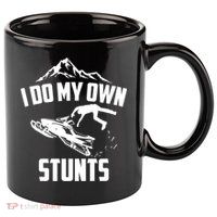 I Do My Own Stunts Snowmobile Cool Gift 11oz C Handle Ceramic Mug