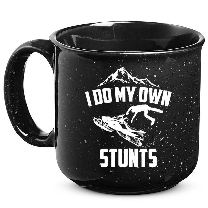 I Do My Own Stunts Snowmobile Cool Gift 15oz Campfire Ceramic Mug