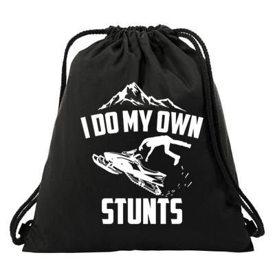I Do My Own Stunts Snowmobile Cool Gift Drawstring Bag