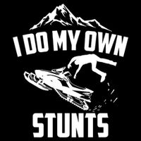 I Do My Own Stunts Snowmobile Cool Gift Flat Bill Trucker Hat