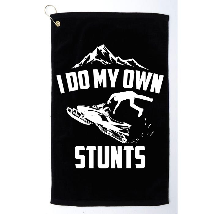 I Do My Own Stunts Snowmobile Cool Gift Golf Towel