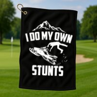 I Do My Own Stunts Snowmobile Cool Gift Golf Towel