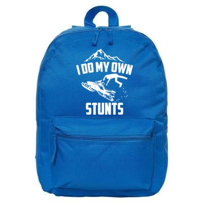I Do My Own Stunts Snowmobile Cool Gift 16 in Basic Backpack