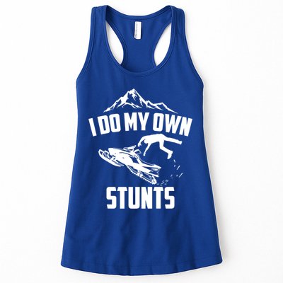 I Do My Own Stunts Snowmobile Cool Gift Womens Tank Top