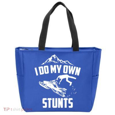 I Do My Own Stunts Snowmobile Cool Gift Zip Tote Bag