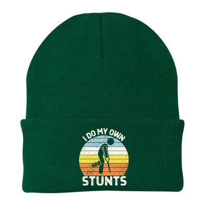 I Do My Own Stunts Broken Leg Get Well Soon Gift Crutches Knit Cap Winter Beanie