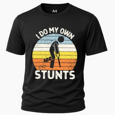 I Do My Own Stunts Broken Leg Get Well Soon Gift Crutches Performance Shirt