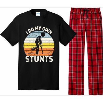 I Do My Own Stunts Broken Leg Get Well Soon Gift Crutches Pajama Set