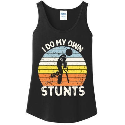 I Do My Own Stunts Broken Leg Get Well Soon Gift Crutches Ladies Essential Tank