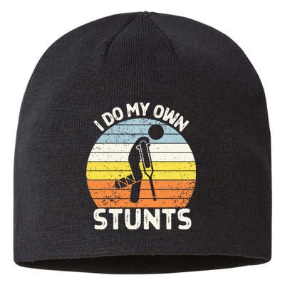 I Do My Own Stunts Broken Leg Get Well Soon Gift Crutches Sustainable Beanie