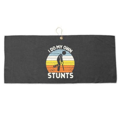 I Do My Own Stunts Broken Leg Get Well Soon Gift Crutches Large Microfiber Waffle Golf Towel