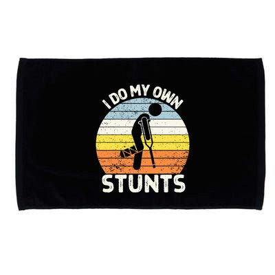 I Do My Own Stunts Broken Leg Get Well Soon Gift Crutches Microfiber Hand Towel