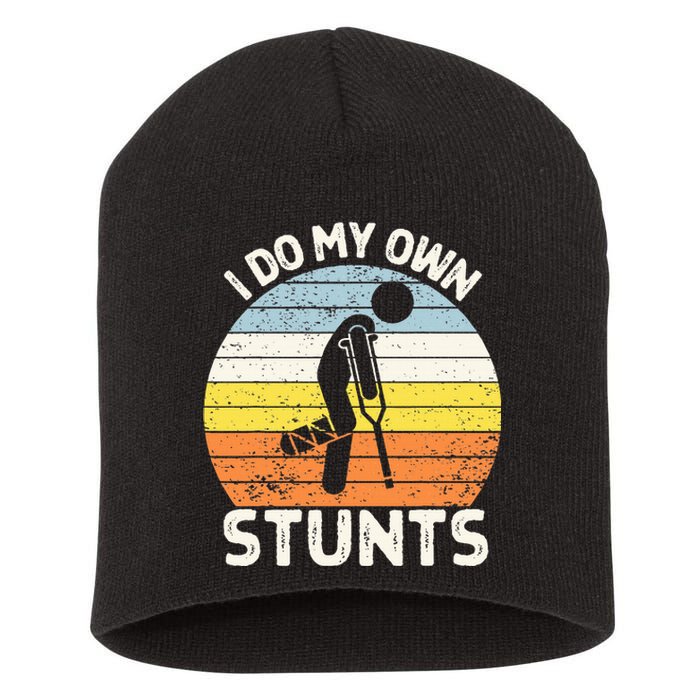 I Do My Own Stunts Broken Leg Get Well Soon Gift Crutches Short Acrylic Beanie