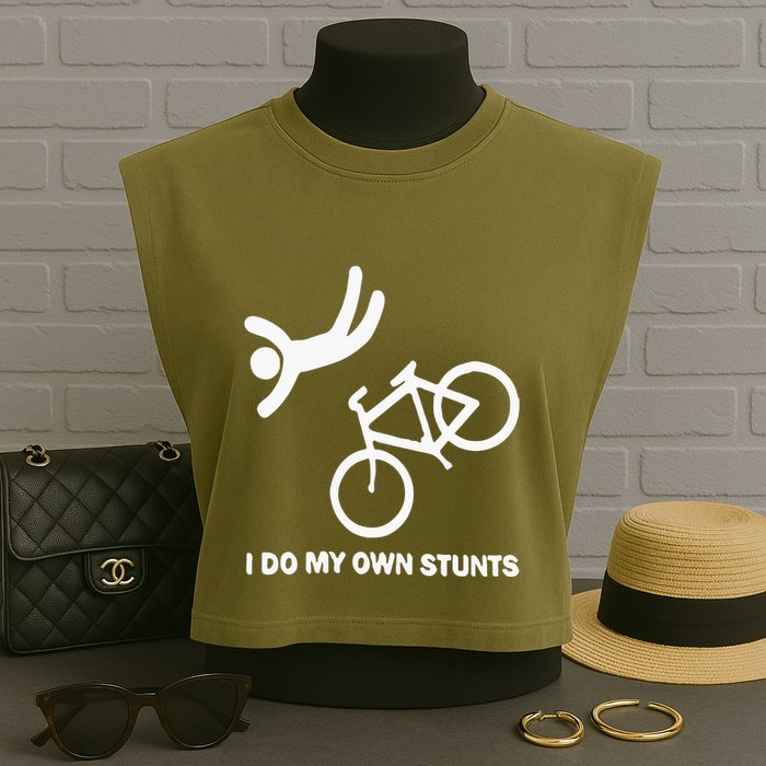 I Do My Own Stunts Garment-Dyed Women's Muscle Tee
