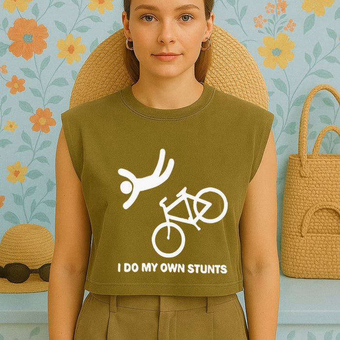 I Do My Own Stunts Garment-Dyed Women's Muscle Tee