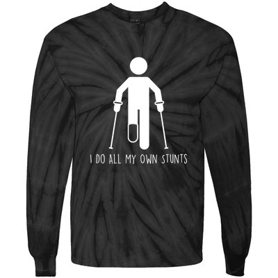 I Do My Own Stunts Funny Injury / Injured Joke Recovery Gift Tie-Dye Long Sleeve Shirt