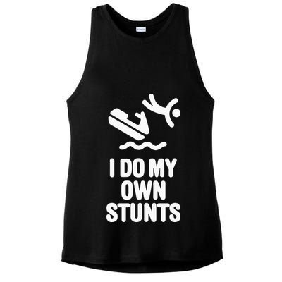 I Do My Own Stunts Jet Ski Personal Watercraft PWC Gift Ladies PosiCharge Tri-Blend Wicking Tank
