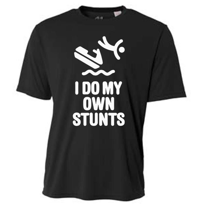 I Do My Own Stunts Jet Ski Personal Watercraft PWC Gift Cooling Performance Crew T-Shirt