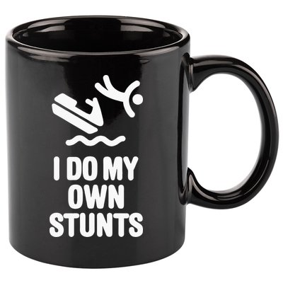 I Do My Own Stunts Jet Ski Personal Watercraft PWC Gift 11oz C Handle Ceramic Mug
