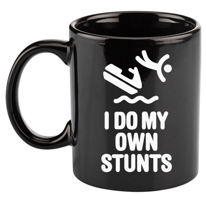 I Do My Own Stunts Jet Ski Personal Watercraft PWC Gift 11oz C Handle Ceramic Mug