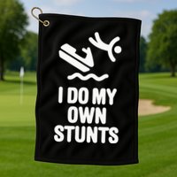 I Do My Own Stunts Jet Ski Personal Watercraft PWC Gift Golf Towel