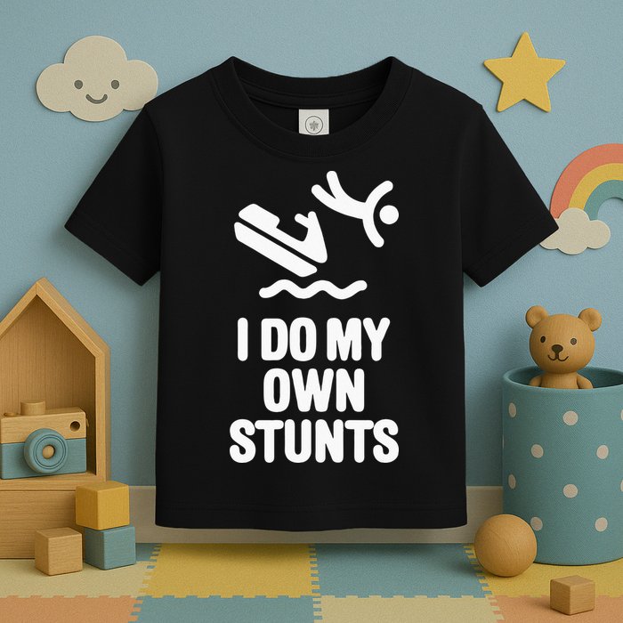 I Do My Own Stunts Jet Ski Personal Watercraft PWC Gift Toddler T-Shirt