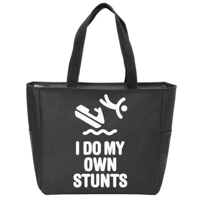 I Do My Own Stunts Jet Ski Personal Watercraft PWC Gift Zip Tote Bag
