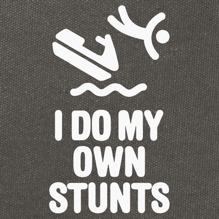 I Do My Own Stunts Jet Ski Personal Watercraft PWC Gift Cotton Canvas Backpack