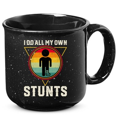 I Do My Own Stunts Get Well Funny Injury Leg Ankle Knee Foot 15oz Campfire Ceramic Mug