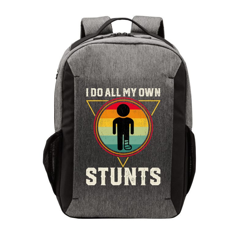 I Do My Own Stunts Get Well Funny Injury Leg Ankle Knee Foot Vector Backpack