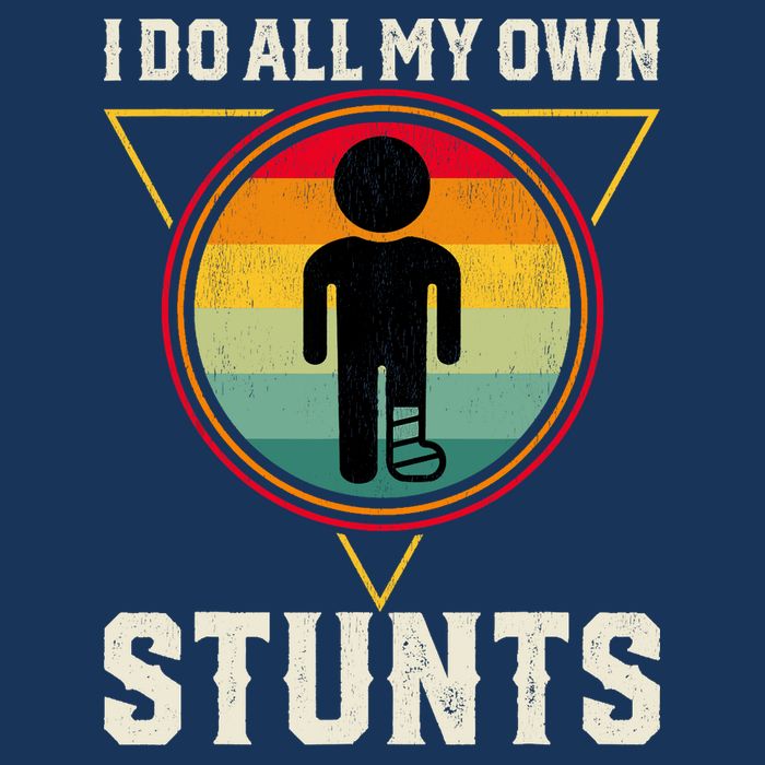 I Do My Own Stunts Get Well Funny Injury Leg Ankle Knee Foot 7 Panel Mesh Trucker Snapback Hat